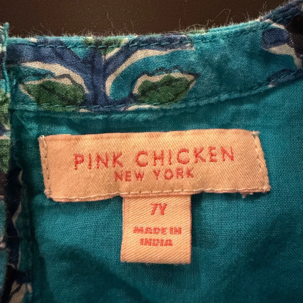 Pink Chicken Turquoise Floral Print Shorts